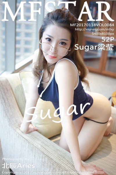 [MFStar模范学院] Vol.084 Sugar梁莹眼镜OL主题脱黑色丁字裤大尺度诱惑写真52P