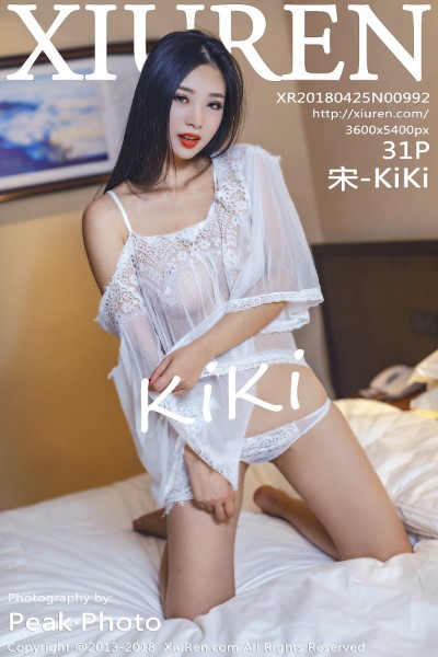 [XIUREN秀人网] No.992 宋-KiKi白色吊带薄纱无内真空透视秀美乳火辣诱惑写真31P