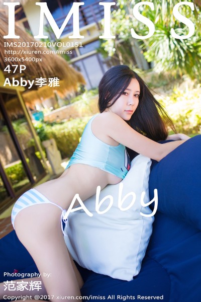 [IMiss爱蜜社] Vol.151 Abby李雅长滩旅拍红色吊带连身裙大秀豪乳诱惑写真47P