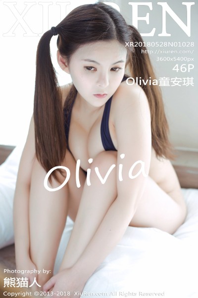 [XIUREN秀人网] No.1028 Olivia童安琪蓝色带状比基尼秀豪乳火辣诱惑写真46P