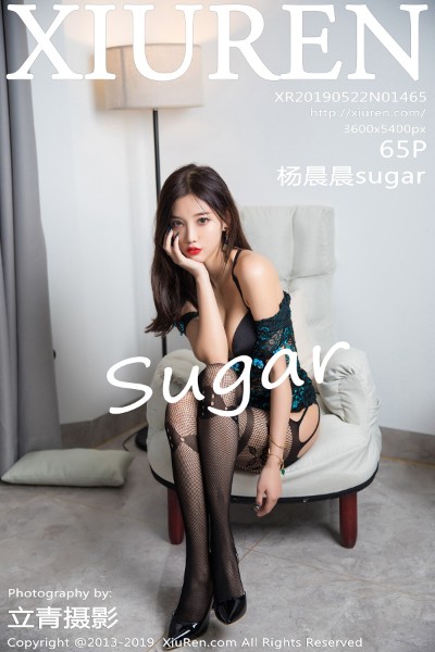 [XIUREN秀人网] No.1465 杨晨晨sugar性感缕空内衣配吊带黑丝网袜惹火诱惑写真65P