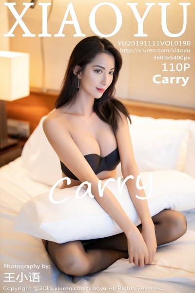 [XIAOYU语画界] Vol.190 Carry黑色内衣配吊带黑丝袜秀完美身材性感写真112P