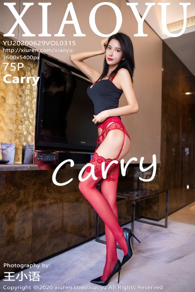 [XIAOYU语画界] VOL.315 Carry私房猩红蕾丝内衣配吊带丝袜完美身材诱惑写真75P