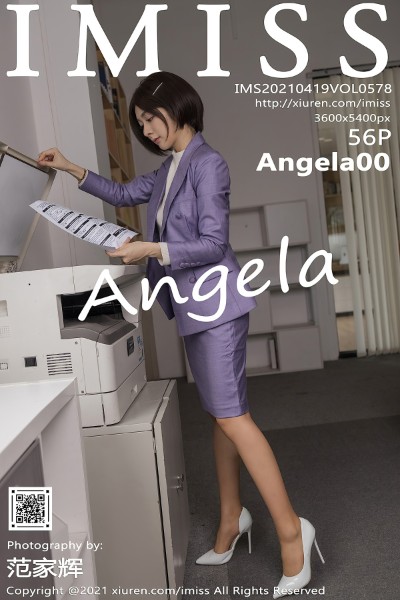 [IMISS爱蜜社] VOL.578 Angela00办公室制服主题半脱露性感内衣肉丝裤袜诱惑写真56P