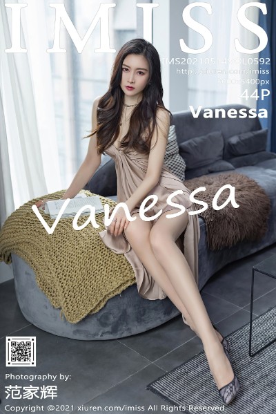 [IMISS爱蜜社] VOL.592 Vanessa私房床上白色薄纱睡衣秀完美身材诱惑写真44P